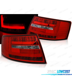 FANALI AUDI A6 C6 04-08 SEDAN LED ROSSO CHIARO 6 PIN