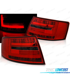 FANALI AUDI A6 C6 04-08 SEDAN LED ROSSO AFFUMICATO 7 PIN