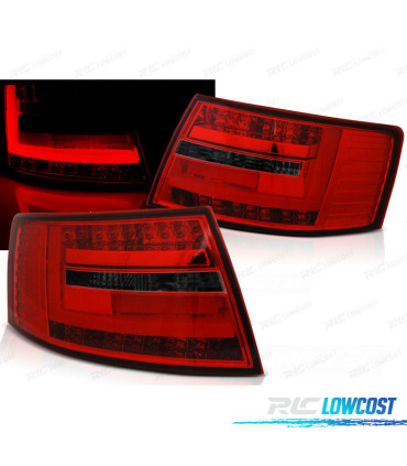 FANALI AUDI A6 C6 04-08 SEDAN LED ROSSO AFFUMICATO 7 PIN