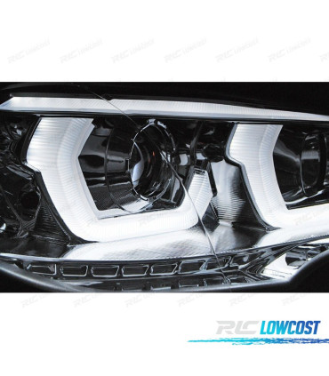 FARI PER BMW X5 E70 07-13 LED OCCHI ANGEL CROMATI