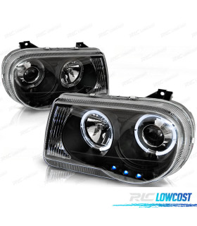 FARI PER CHRYSLER 300C 05-10 ANGEL EYES LED NERI