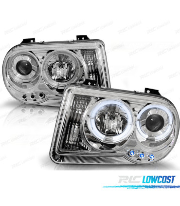FARI PER CHRYSLER 300C 05-10 ANGEL EYES LED CROMATI