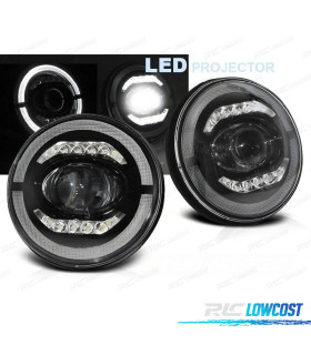 FARI PER JEEP WRANGLER 96-18 ANGEL EYES FULL LED NERO