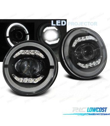 FARI PER JEEP WRANGLER 96-18 ANGEL EYES FULL LED NERO