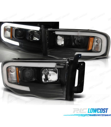 FARI PER DODGE RAM 02-06 TUBO LED NERO
