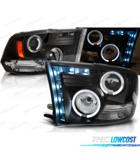 FARI PER DODGE RAM 09-11 LED OCCHI ANGELI NERI