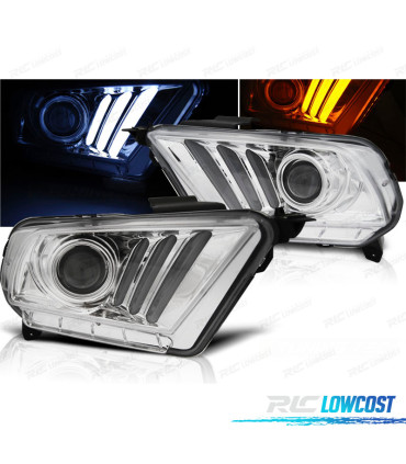 FARI PER FORD MUSTANG MKV 10-13 A LED DINAMICI CROMATI