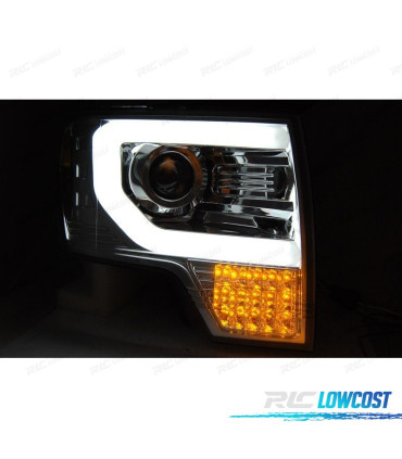 FARI PER FORD F150 08-14 A LED CROMATO