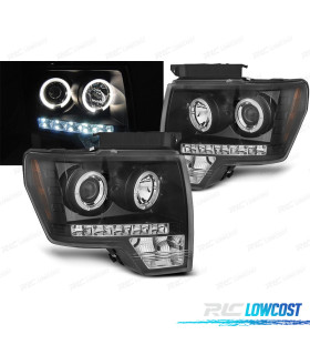 FARI PER FORD F150 08-14 ANGEL EYES LED NERO