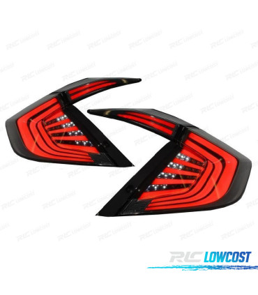 FANALI PER HONDA CIVIC MK10 LIMOUSINE FC FK 16- FULL LED ROSSO NERO