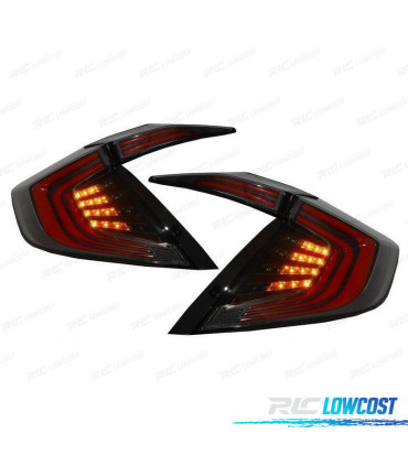 FANALI PER HONDA CIVIC MK10 LIMOUSINE FC FK 16- FULL LED ROSSO NERO