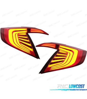 FANALI PER HONDA CIVIC MK10 LIMOUSINE FC FK 16- FULL LED ROSSO NERO