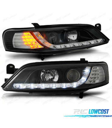 FARI PER OPEL VECTRA B 96-98 LUCE DIURNA A LED NERO