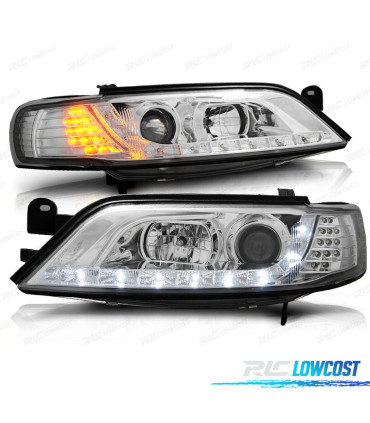 FARI OPEL VECTRA B 96-98 LUCE DIURNA A LED CROMATO
