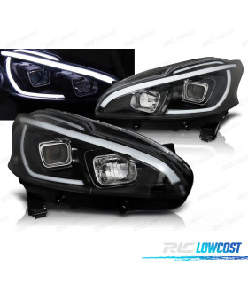 FARI PER PEUGEOT 208 12-15 TUBO LUCE LED NERI