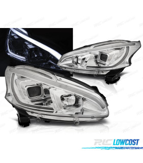 FARI PEUGEOT 208 12-15 TUBO LUCE LED CROMATO