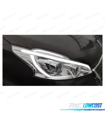 FARI PEUGEOT 208 12-15 TUBO LUCE LED CROMATO