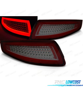 FANALI PER PORSCHE 911 997 04-09 BARRE LED DINAMICHE ROSSO AFFUMICATO