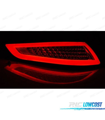 FANALI PER PORSCHE 911 997 04-09 BARRE LED DINAMICHE ROSSO AFFUMICATO