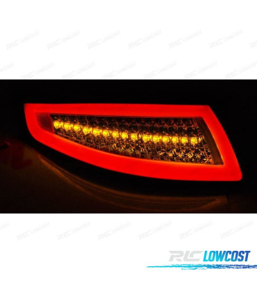 FANALI PER PORSCHE 911 997 04-09 BARRE LED DINAMICHE ROSSO AFFUMICATO