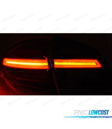 FANALI PER PORSCHE CAYENNE 10-15 A LED COMPLETI A BARRA DINAMICI NERI FUMÉ