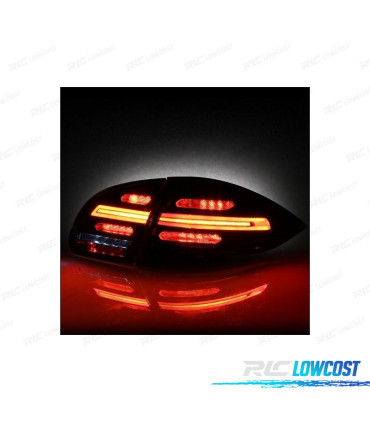 FANALI PER PORSCHE CAYENNE 10-15 A LED COMPLETI A BARRA DINAMICA ROSSI NERI
