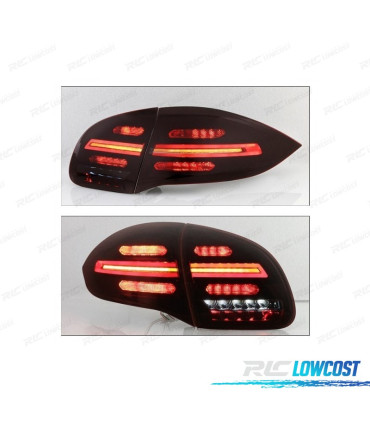 FANALI PER PORSCHE CAYENNE 10-15 A LED COMPLETI A BARRA DINAMICA ROSSI NERI