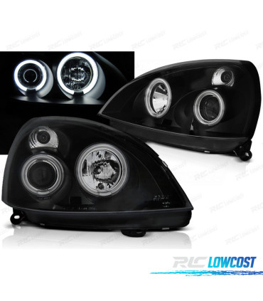 FARI PER RENAULT CLIO II 01-05 ANGEL EYES LED NERI
