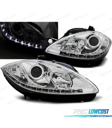 FARI PER SEAT LEON E ALTEA 09-12 LUCE DIURNA FONDO CROMATO