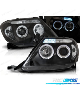 FARI PER TOYOTA HILUX 05-11 LED OCCHI ANGELI NERI