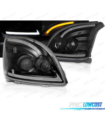 FARI PER TOYOTA LAND CRUISER FJ120 03-08 TUBO LUCE DINAMICI NERI