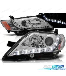 FARI PER TOYOTA CAMRY 6 XV40 06-09 LUCE DIURNA A LED CROMATA