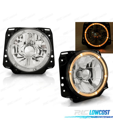 FARI OCCHI ANGEL PER VOLKSWAGEN VW GOLF II 83-91 FONDO CROMATO