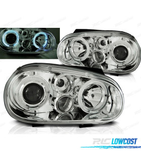FARI PER VOLKSWAGEN VW GOLF 4 97-03 ANGEL EYES CROMATI