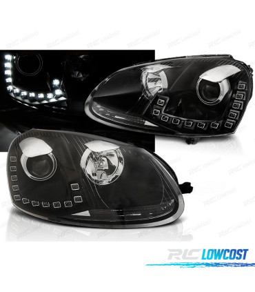 FARI VOLKSWAGEN VW GOLF 5 03-09 LUCE DIURNA TRU DRL NERI