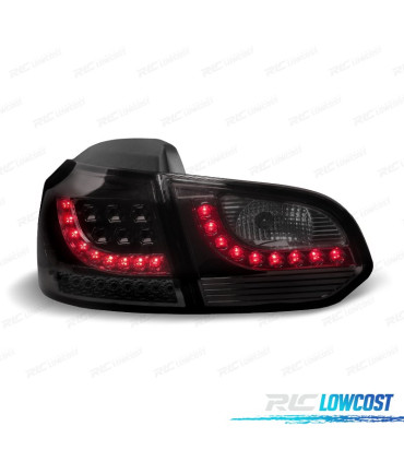 FANALI PER VOLKSWAGEN VW GOLF 6 08-12 NUOVO STILE LED NERI AFFUMICATI