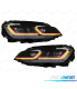 FARI VOLKSWAGEN VW GOLF 7 12-17 LOOK 7.5 GTI DRL DINAMICI ROSSI NERI
