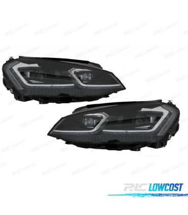 FARI VOLKSWAGEN VW GOLF 7 12-17 DRL DINAMICI NERI LOOK 7.5 R LINE