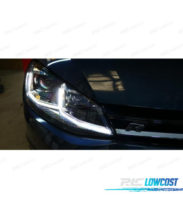 FARI VOLKSWAGEN VW GOLF 7 12-17 DRL DINAMICI NERI LOOK 7.5 R LINE