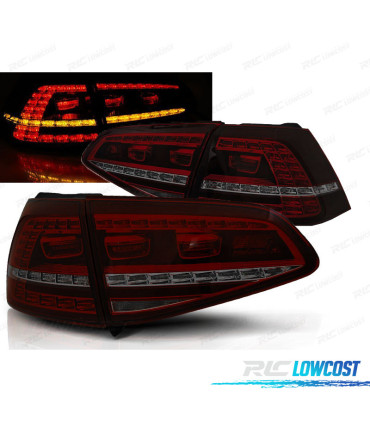 FANALI PER VOLKSWAGEN VW GOLF 7 12-17 DINAMICI LOOK GTI ROSSO AFFUMICATO