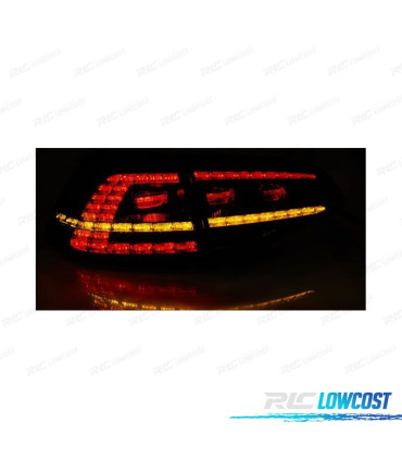 FANALI PER VOLKSWAGEN VW GOLF 7 12-17 DINAMICI LOOK GTI ROSSO AFFUMICATO