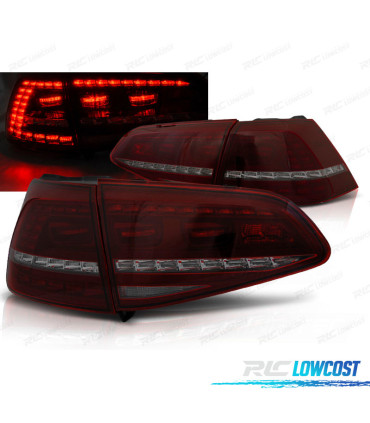 FANALI VOLKSWAGEN VW GOLF 7 12-17 LOOK GTI FRECCIA A LED DINAMICA ROSSA FUMÉ