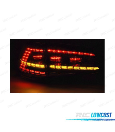 FANALI VOLKSWAGEN VW GOLF 7 12-17 LOOK GTI FRECCIA A LED DINAMICA ROSSA FUMÉ