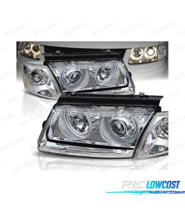 FARI PER VOLKSWAGEN VW PASSAT 3B 96-00 ANGEL EYES CROMATI