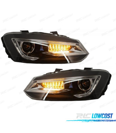FARI PER VOLKSWAGEN VW POLO 6R 09-17 BARRE LUMINOSE A LED DEVIL EYES