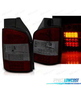 FANALI PER VOLKSWAGEN VW T5 TRANSPORTER 03-09 2P LED ROSSO AFFUMICATO