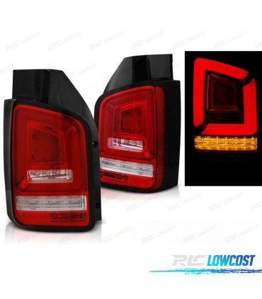 FANALI PER VOLKSWAGEN VW T5 03-09 1P FULL LED DINAMICI ROSSI CHIARI