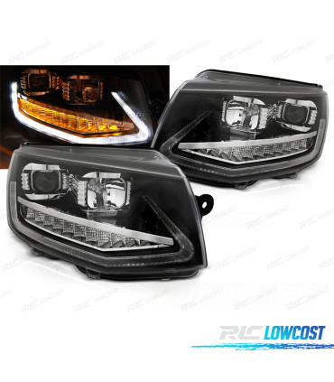 FARI PER VOLKSWAGEN VW T6 15-19 TRU DRL CON FRECCIA LED DINAMICA NERA