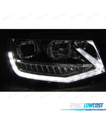 FARI PER VOLKSWAGEN VW T6 15-19 TRU DRL CON FRECCIA LED DINAMICA NERA