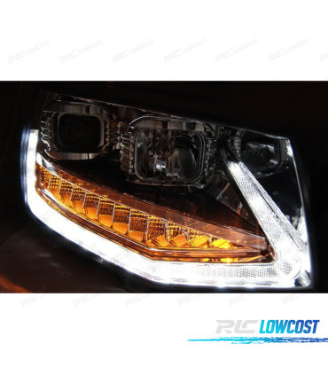 FARI PER VOLKSWAGEN VW T6 15-19 TRU DRL CON FRECCIA LED DINAMICA NERA